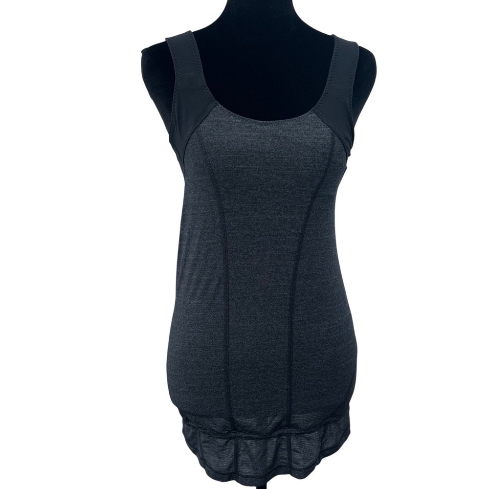 Lululemon Heathered Charcoal Grey Active Tank Top with Built-in Bra Size 4